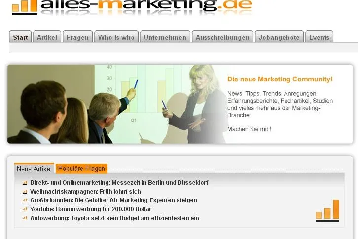 Bild: alles-marketing.de gestartet - Redakteure und Nutzer Hand-in-Hand auf neuer Marketing-Community