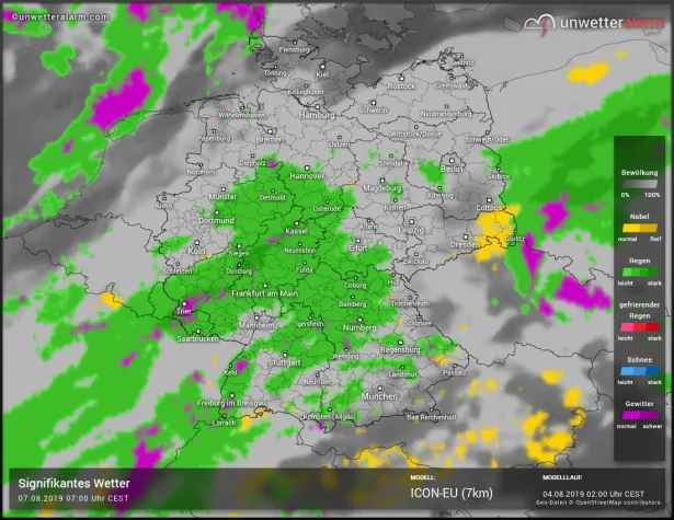 Bild: Wetteraukreis: Ab Montag erste Schauer und Gewitter von Westen