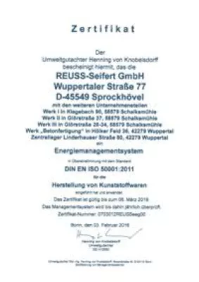 Bild: Reuss-Seifert erhält erneut Zertifikat für Energiemanagementsystem