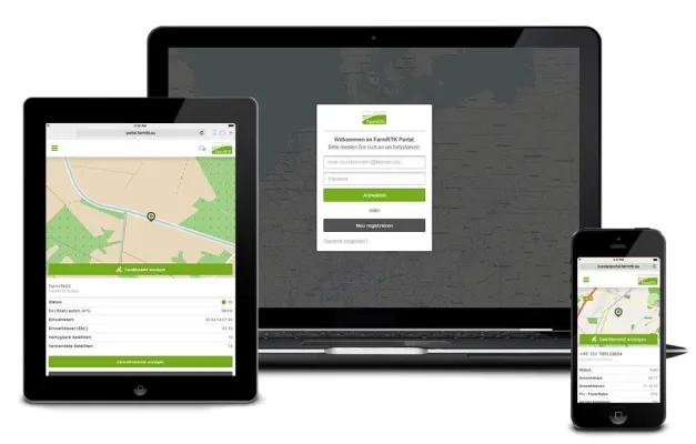 Mit dem Kundenportal der FarmRTK immer in der Spur Bild: Mit dem Kundenportal der FarmRTK immer in der Spur