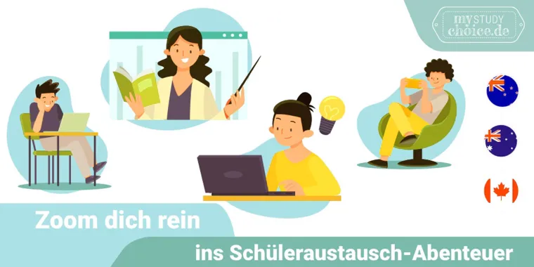 Bild: Vier Tage live Zoom-Infos Auslandsjahr mit Schulen aus Kanada, Australien, Neuseeland vom 27.9. bis 1.10.22