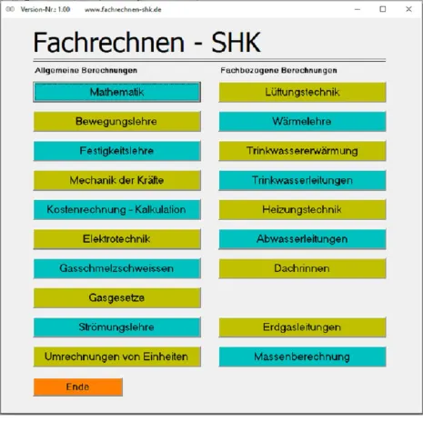 Bild: Software: FACHRECHNEN-SHK