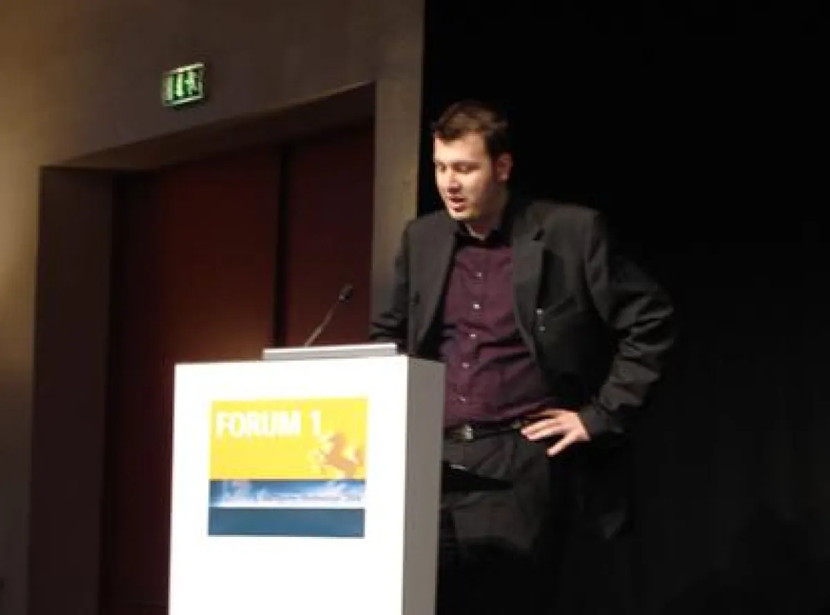 Stephan Sigloch beim Vortrag auf den 5. Stuttgarter MEdientagen November 2006