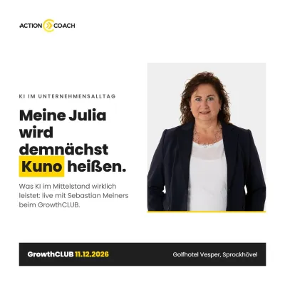 Bild: KI als Kollegin: Solinger Unternehmer zeigt beim GrowthCLUB in Sprockhövel, wie KI im Mittelstand mitarbeitet