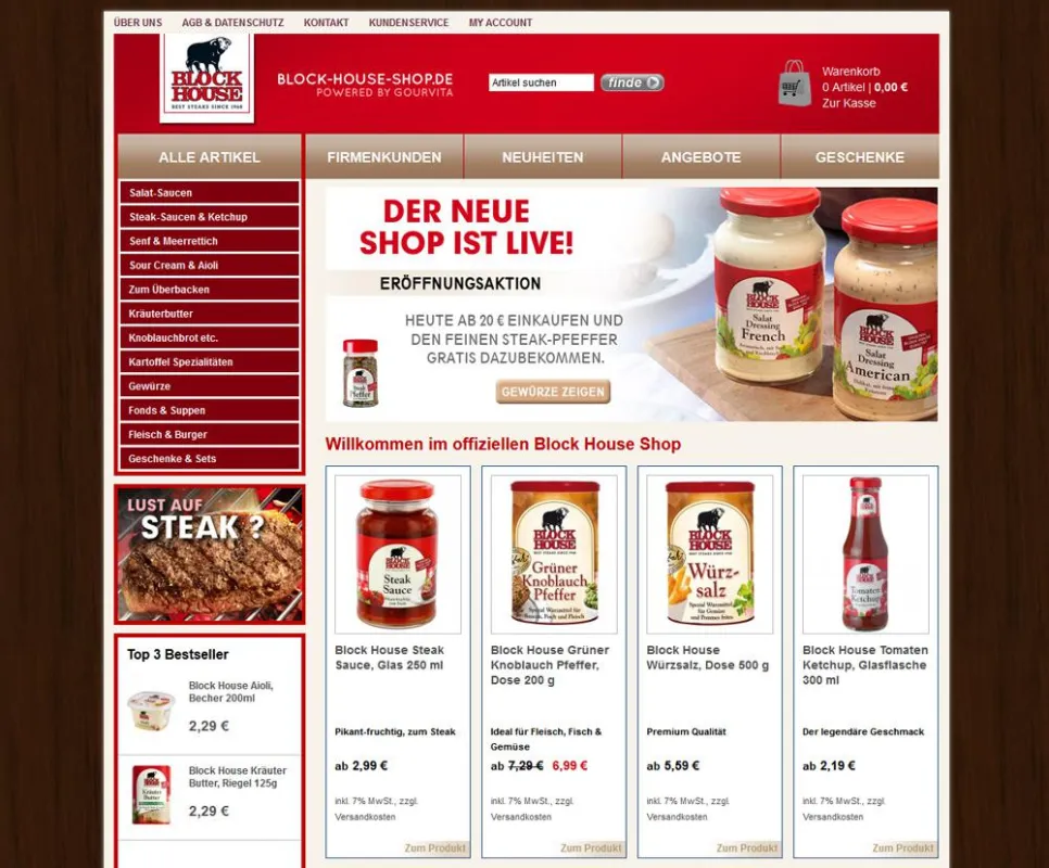 Der neue Block House Shop von Gourvita - ein Eldorado für Grillfans