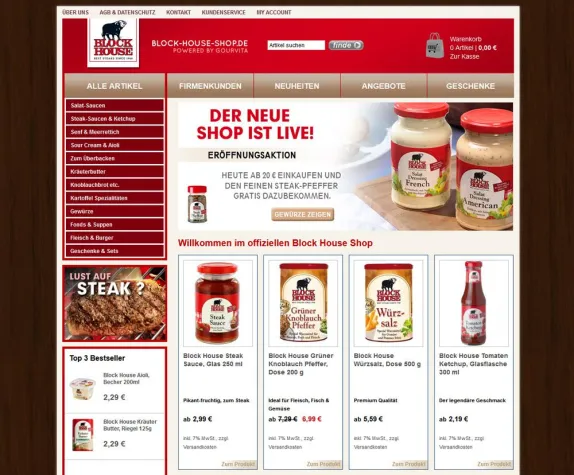 Bild: Der neue Block House Versand von Gourvita