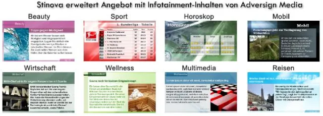 Bild: Stinova erweitert Digital Signage Angebot mit Infotainmentkanälen von Content Partner Adversign Media