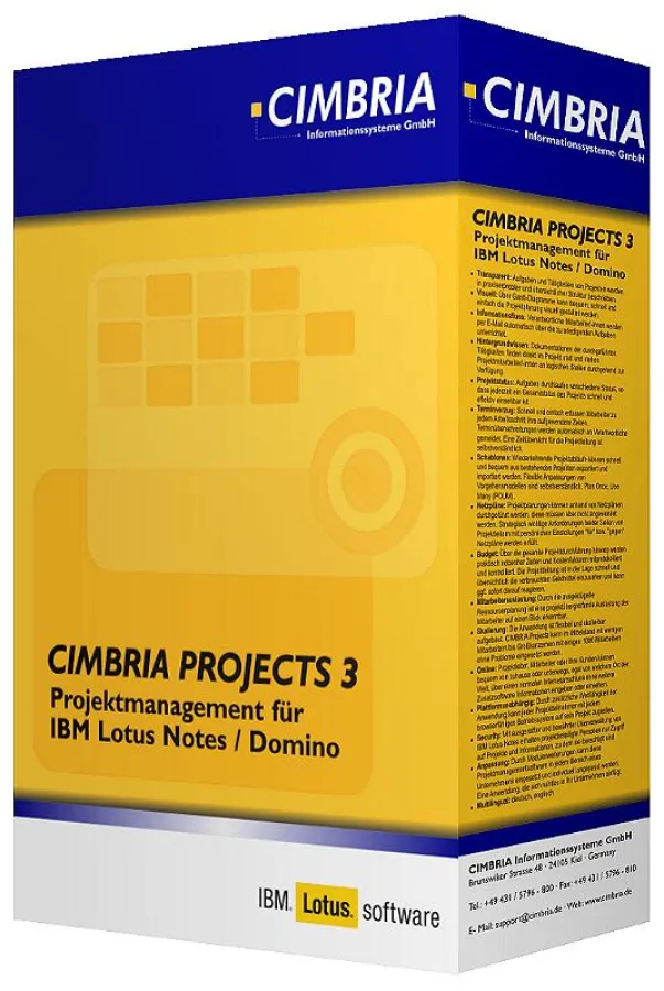 Projektmanagement für IBM Lotus Notes / Domino: CIMBRIA Projects