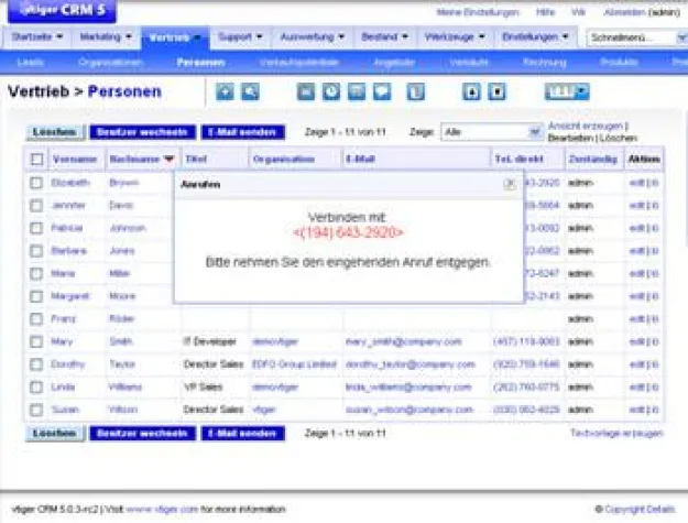 Open Source Lösung verbindet VTiger CRM mit Asterisk-Telefonanlage Bild: Open Source Lösung verbindet VTiger CRM mit Asterisk-Telefonanlage