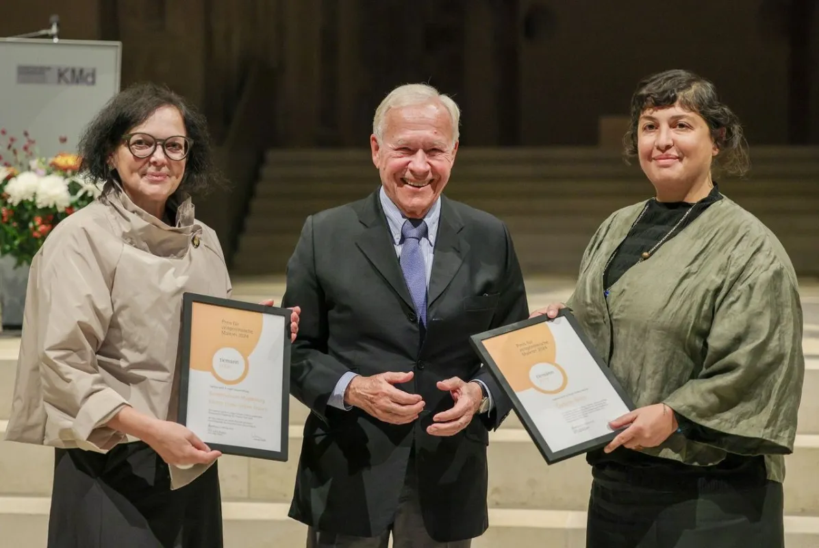 v. l. n. r. Prof. Dr. Annegret Laabs, Dr. Jürgen Tiemann, Özlem Altın (© Viktoria Kühne)