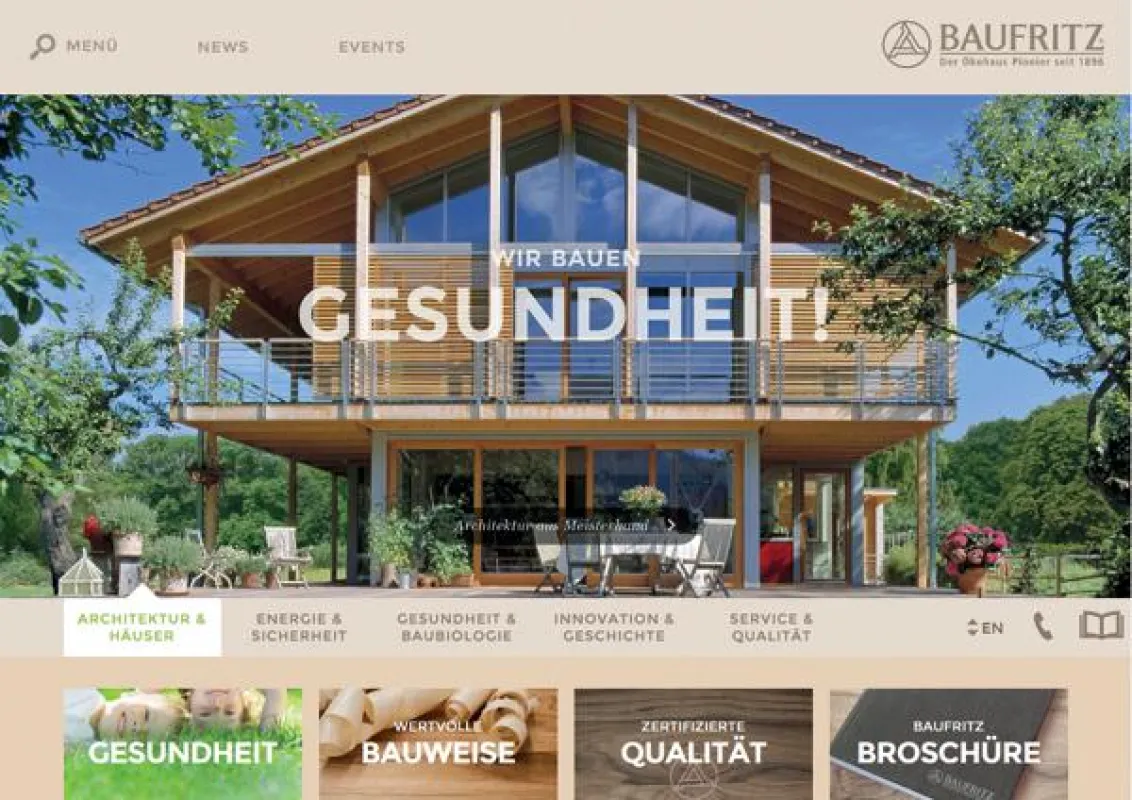 Startseite Baufritz Homepage