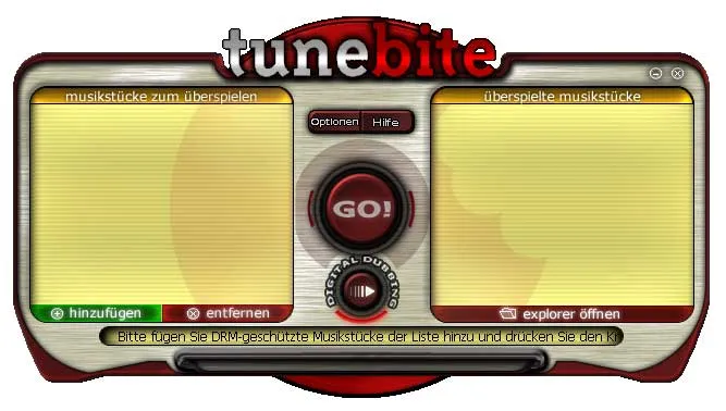 Bild: Des Kaisers neue Kleider: Tunebite hilft beim Wiederaufnehmen geschützter Musikdateien mit neuer Benutzeroberfläche und neuem Internetauftritt