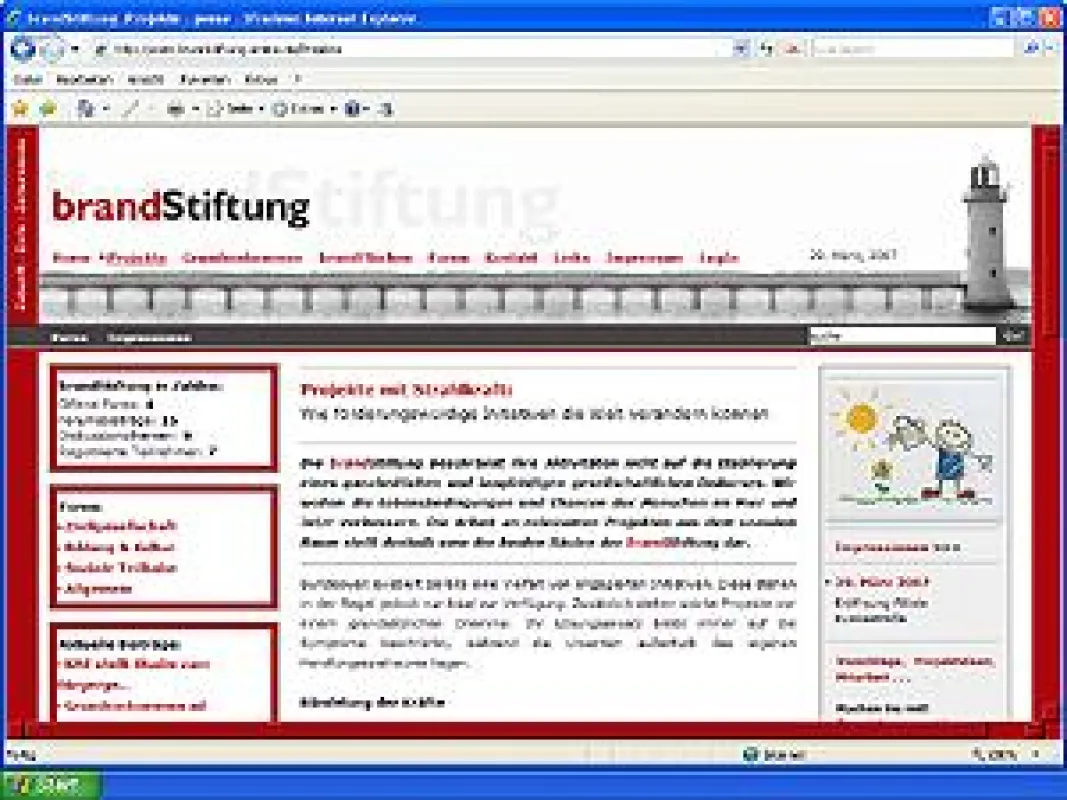 Homepage der brandStiftung
