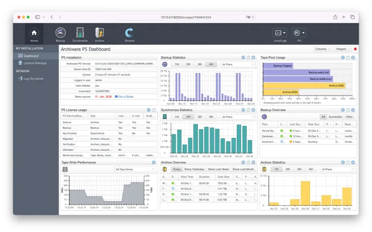 Archiware veröffentlicht P5 Version 8.0 mit Unterstützung für Cloud-Synchronisierung Bild: Archiware veröffentlicht P5 Version 8.0 mit Unterstützung für Cloud-Synchronisierung