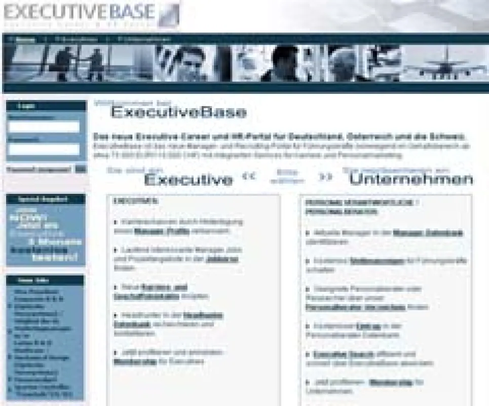 www.ExecutiveBase.com - Jobbörse für Führungskräfte, Headhunter Kontakt, Karrierenetzwerk