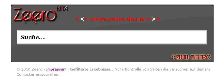 Die neue Suchmaschine für das Web "Zeero" Bild: Die neue Suchmaschine für das Web "Zeero"