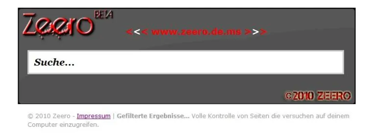 Die neue Suchmaschine für das Web "Zeero" Bild: Die neue Suchmaschine für das Web "Zeero"