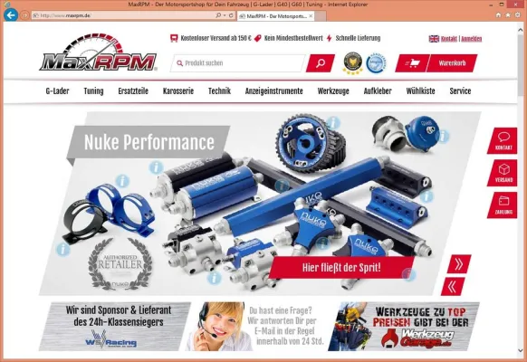 Bild: Relaunch des Versandhändlers für Tuning- & Motorsportartikel MaxRPM.de