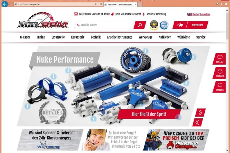 Bild: Relaunch des Versandhändlers für Tuning- & Motorsportartikel MaxRPM.de
