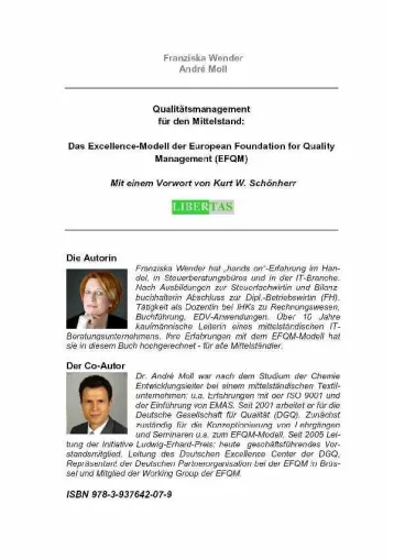 Franziska Wender/André Moll - Qualitätsmanagement für den Mittelstand Bild: Franziska Wender/André Moll - Qualitätsmanagement für den Mittelstand
