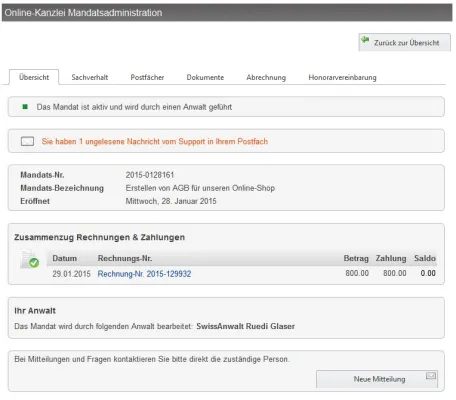 Bild: Erste Online-Anwaltskanzlei in der Schweiz