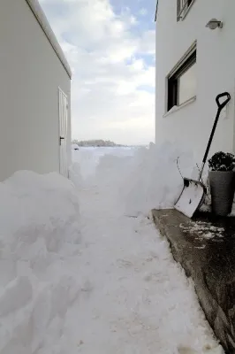Bild: Schneeschippen und Streuen im Winter