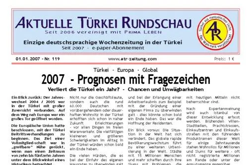 Aktuelle Türkei Rundschau: ab Januar 2007 ausschließlich als elektronische Zeitung Bild: Aktuelle Türkei Rundschau: ab Januar 2007 ausschließlich als elektronische Zeitung
