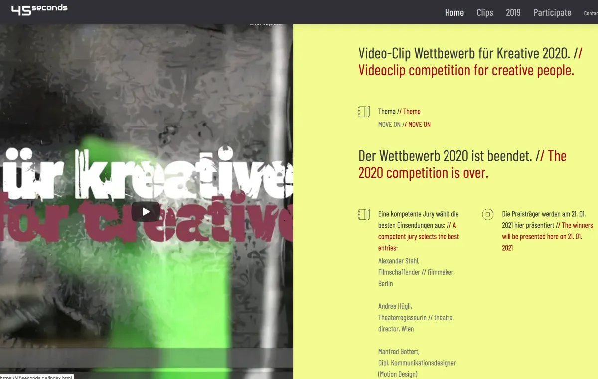 Video Wettbewerb 2020 beendet. GewinnerInnen stehen fest!