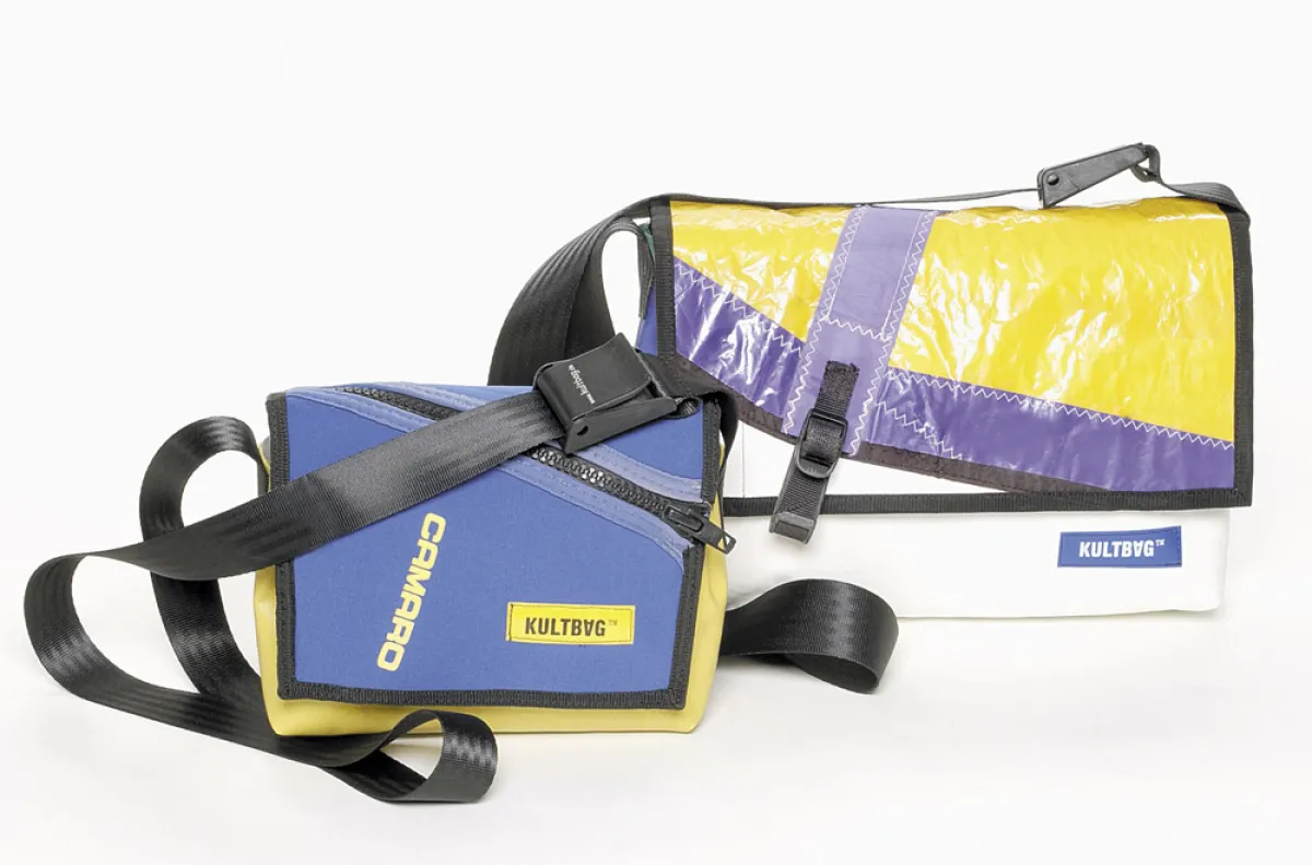 Taschen-Unikate aus Taucheranzug und Windsurfing-Segel
