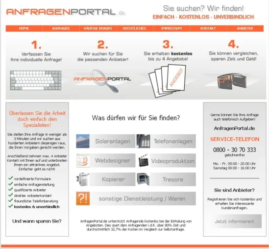 Bild: Kostenloses Anfragen-Portal spart Zeit und Geld bei der Anbieterwahl
