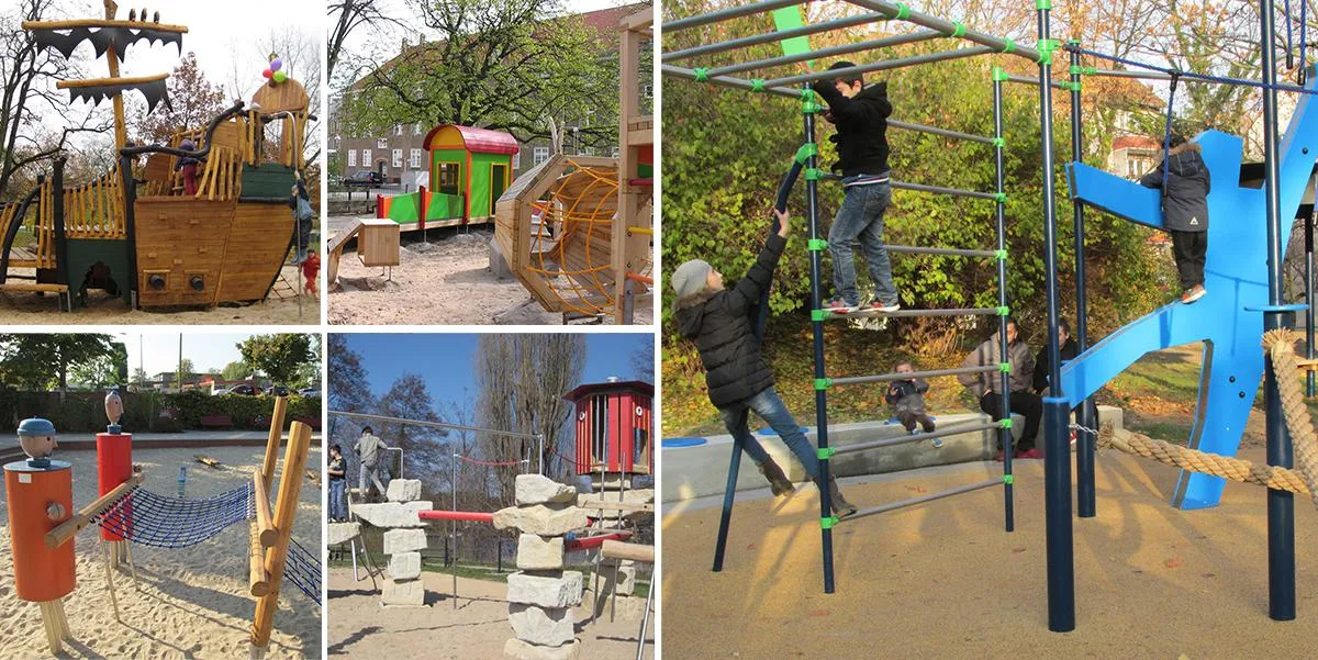 Die Spandauer Spielplätze sind top in Schuss und vielfältig gestaltet. Fotos: Bezirksamt Spandau