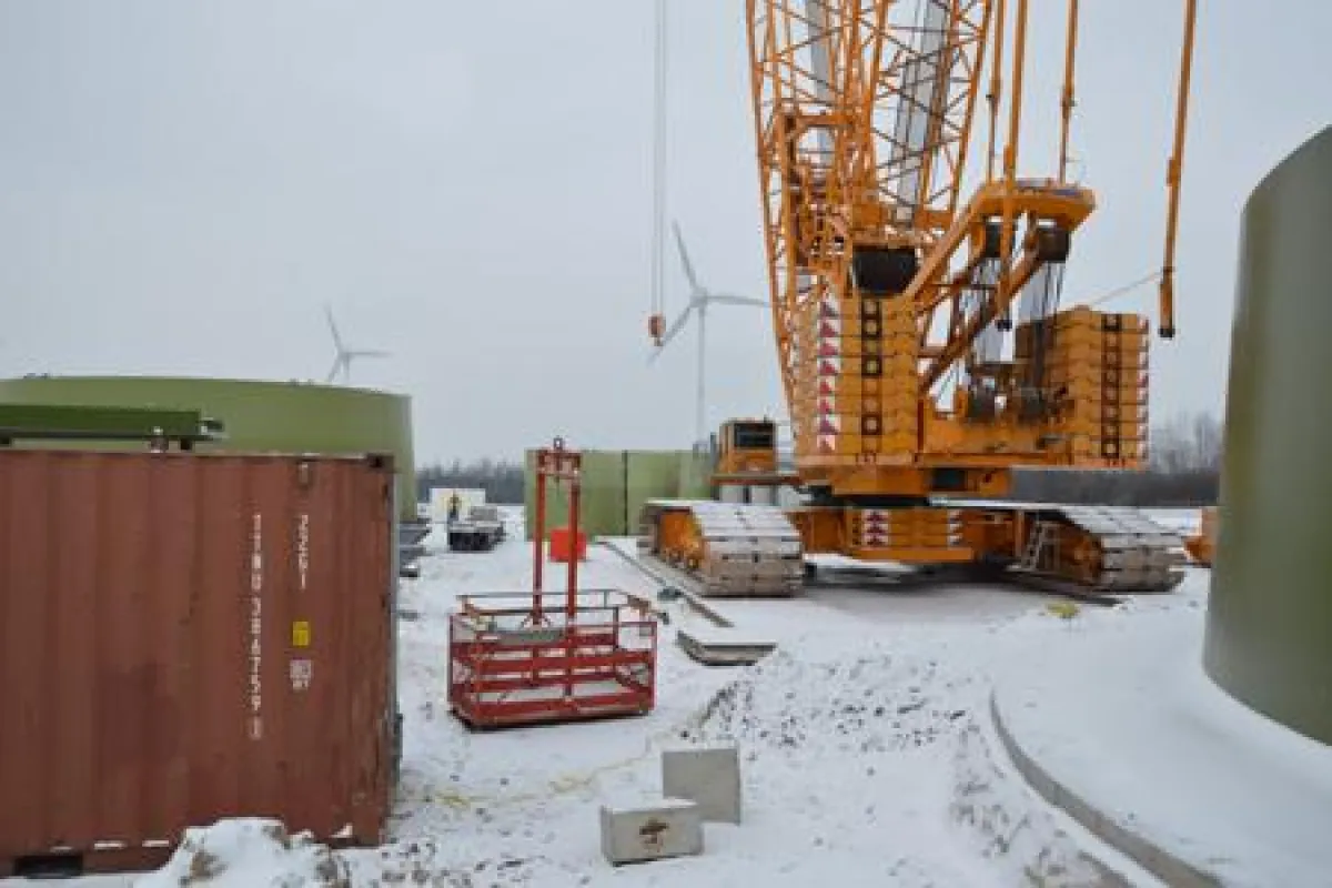 Baufortschritt Windenergieanlage Rapshagen Ende Januar