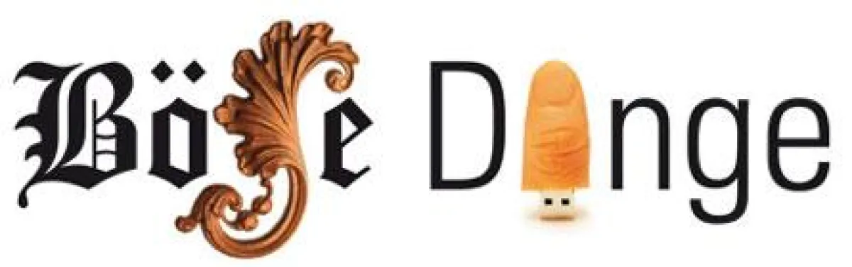 Schriftzug der Ausstellung mit USB-Stick Finger von CEC-Promotions