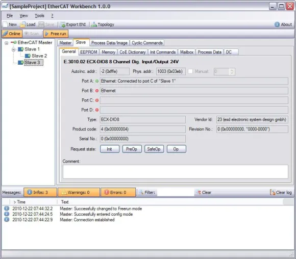 Bild: EtherCAT® Workbench - EtherCAT® Netzwerk-Konfigurator und Diagnosetool