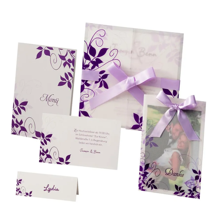 Hochzeitskarten-Set 'Ute' auf weddix.de