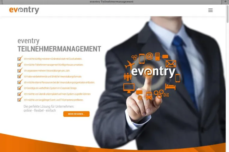 eventry 3 mit eigenem Internetauftritt Bild: eventry 3 mit eigenem Internetauftritt