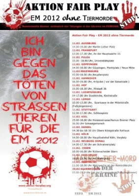 Bild: Bundesweite Demonstrationen am 11.02. gegen die Tötung von Straßentieren in der Ukraine für die Fußball EM