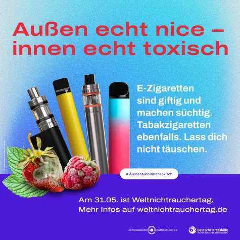 Weltnichtrauchertag 2024: Lass dich nicht täuschen! Bild: Weltnichtrauchertag 2024: Lass dich nicht täuschen!