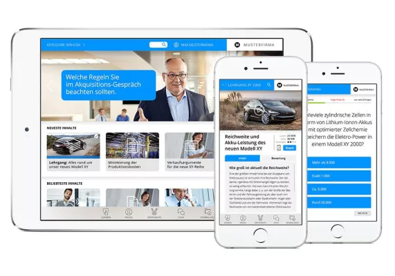 Bild: Lernen wird mobil. mit LEMON®, dem NEUEN Mobile Learning System.