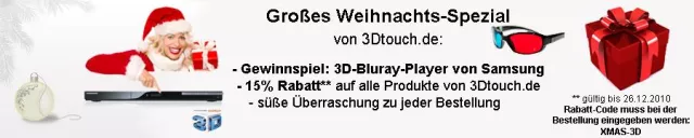 Bild: Großes Weihnachts-Gewinnspiel und satte Rabatte für 3D Brillen