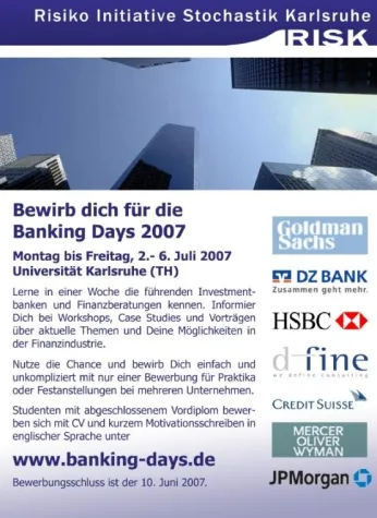 Banking Days 2007 an der Universität Karlsruhe (TH) Bild: Banking Days 2007 an der Universität Karlsruhe (TH)