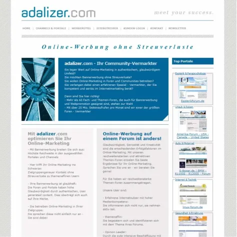 Bild: Communities mit über zwei Millionen Themen auf adalizer.com
