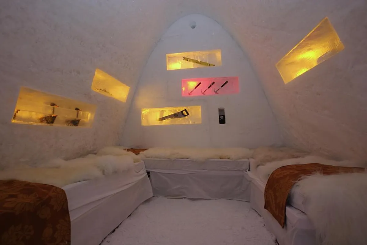 Ein Zimmer im neuen Eishotel im norwegischen Lillehammer gibt es ab 375,- Euro