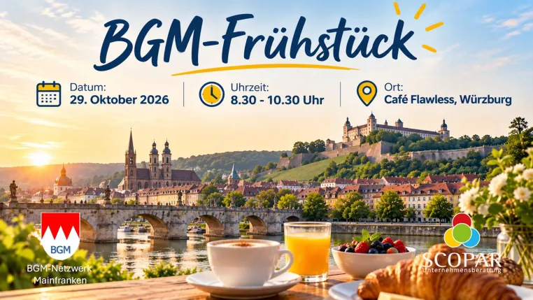 BGM-Frühstück in Würzburg: Austausch aus der Praxis für die Praxis Bild: BGM-Frühstück in Würzburg: Austausch aus der Praxis für die Praxis