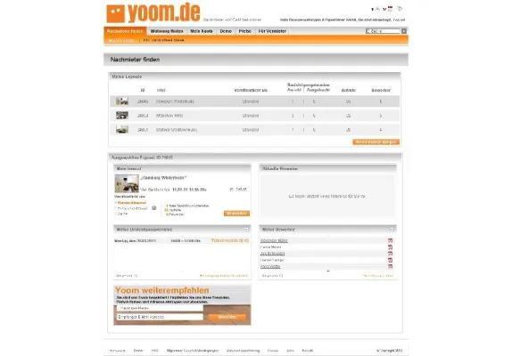 Bild: Yoom bietet kostenlose Nachmietersuche für Hausverwaltungen und Eigentümer