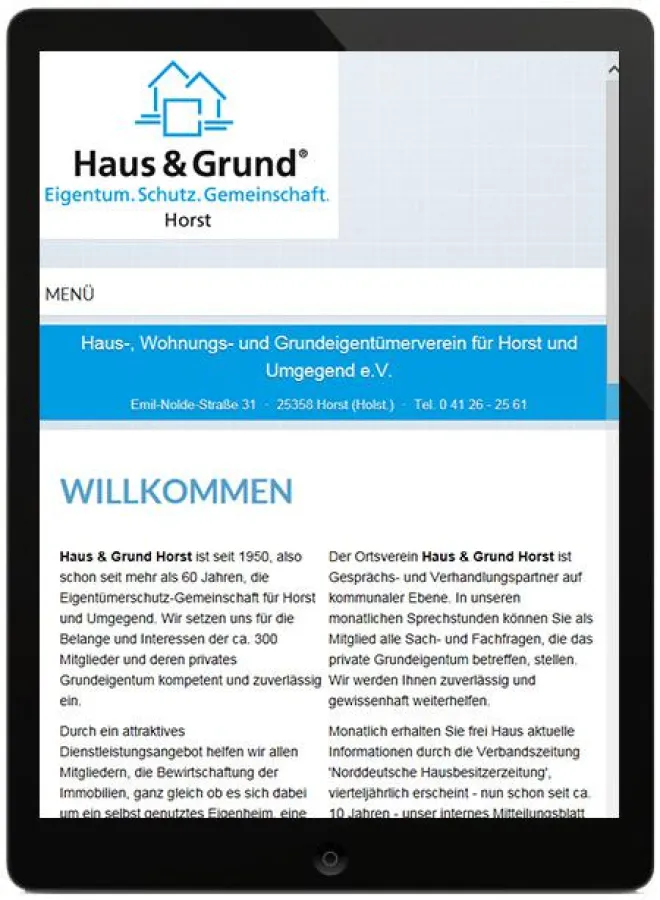 Homepage von 