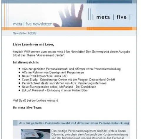 Bild: Neuerscheinung meta | five Newsletter