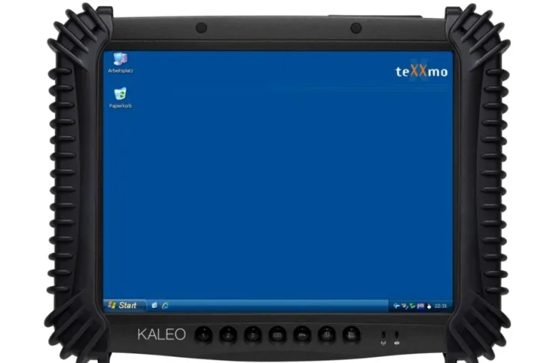 Bild: teXXmo präsentiert KALEO.10A, einen der leichtesten industrietauglichen Tablet PCs mit Intel Atom-Prozessor