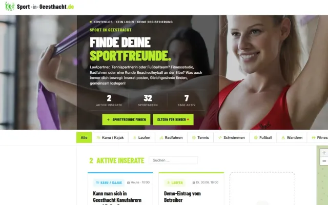 Bild: Sport-in-Geesthacht.de ist online: Sportpartner finden ohne Anmeldung, App oder Kosten