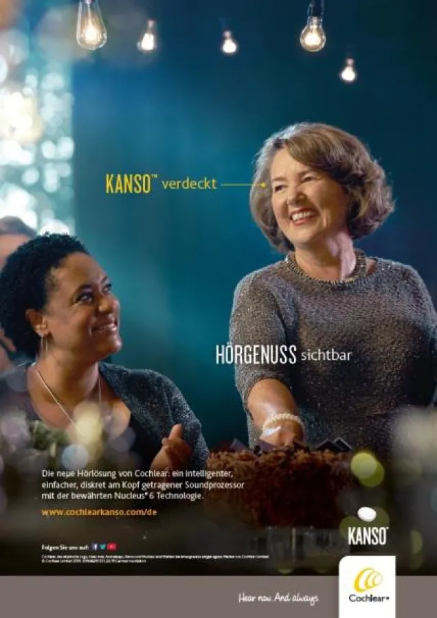 Anzeigen-Motiv für Cochlear Nucleus Kanso® (Foto: Cochlear Ltd.)